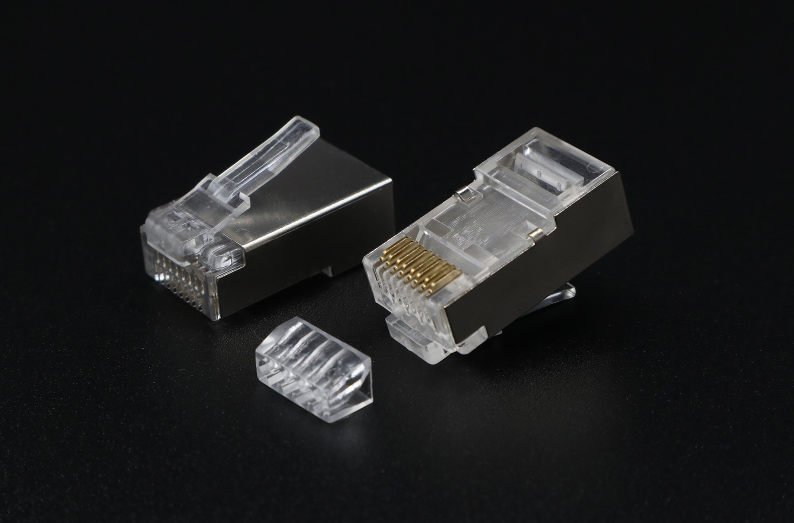 P8-002-4 RJ45 Modular Plug Cat.6A Shielded 2 Rows 8P8C-F 1.4mm