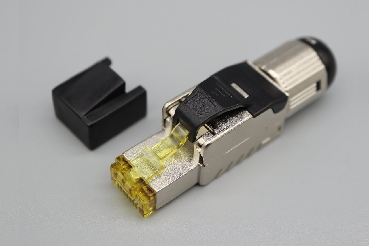 P8-079-7 RJ45 Cat.8 Full Shielded Field Termination plug -Screw-fit boot type (Short Body)