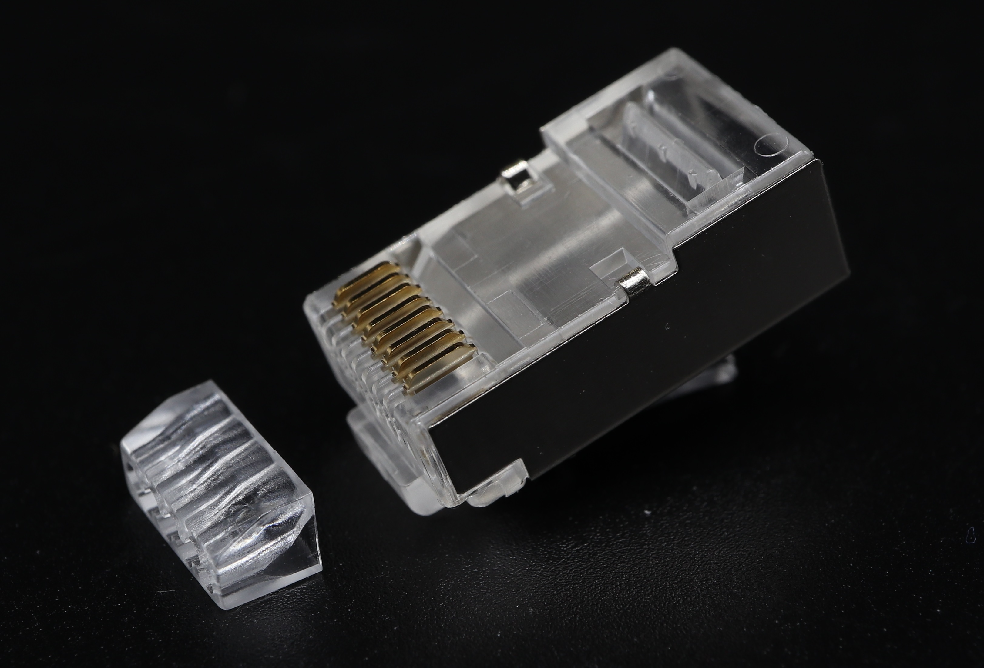 P8-002-5 RJ45 Modular Plug Cat.6A Shielded 2 Rows 8P8C-F 1.4mm with Hook