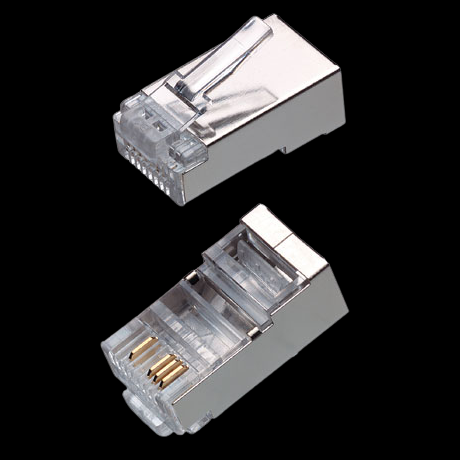 P8-013-1 RJ45 Modular Plug 8P4C-R Shielded (1.2.3.6 Pin)