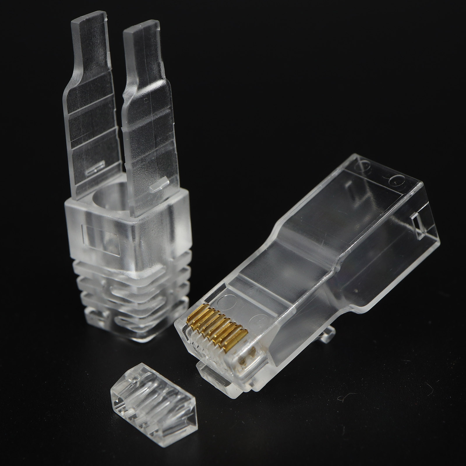 P8-054-1 RJ45 Modular Plug Cat.6A UTP 3 Rows 8P8C-F 1.2mm, with Special Boot