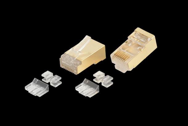 P8-064 RJ45 Modular Plug Cat.6A Shielded 2 Rows 8P8C-F-RV